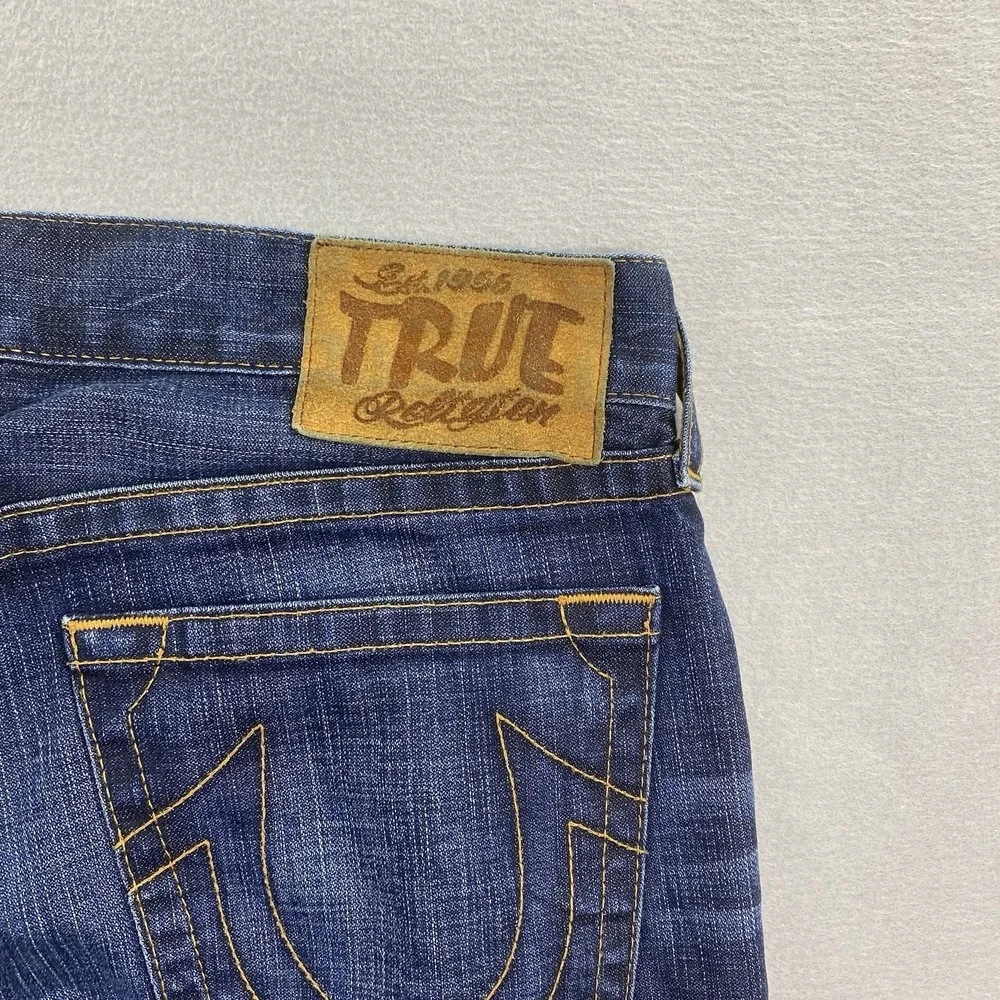 True Religion Jeans Mens 34 Blue Geno Torque Twisted Slim Saratoga Wash USA